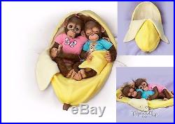 Ashton Drake Frankie & Fiona Monkey Baby Doll Twins By Cindy Sales