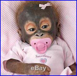 Ashton Drake Little Umi Baby Orangutan Silicone Monkey Doll + FREE Dummy