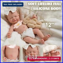 BABESIDE Full Body Silicone Reborn Baby Dolls 12 Inch (Weight 3 lb) Weighted F