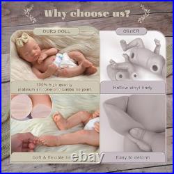 BABESIDE Lifelike Reborn Baby Dolls 16 Inch (Weight 4 Lb) Full Platinum Sil