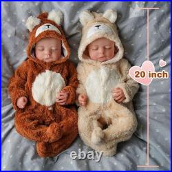 BABESIDE Lifelike Reborn Baby Twins 20 inch Soft Body Realistic Newborn Doll