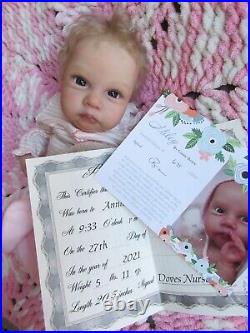 BEAUTIFUL Reborn Baby GIRL Doll. MILEY by CASSIE BRACE- DOVES NURSERY