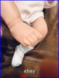 BRAND NEW 18 Inch Vinyl Reborn Baby Doll Light Complexion Brown Straight Hair