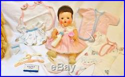 BRUNETTE 1958 American Character 13 Tiny Tears Baby Doll 25 pc RAREST Minty WOW