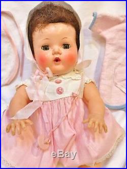 BRUNETTE 1958 American Character 13 Tiny Tears Baby Doll 25 pc RAREST Minty WOW