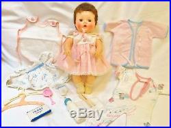 BRUNETTE 1958 American Character 13 Tiny Tears Baby Doll 25 pc RAREST Minty WOW