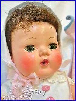 BRUNETTE 1958 American Character 13 Tiny Tears Baby Doll 25 pc RAREST Minty WOW