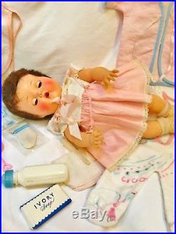 BRUNETTE 1958 American Character 13 Tiny Tears Baby Doll 25 pc RAREST Minty WOW