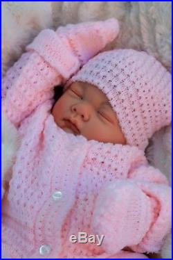 BUTTERFLY BABIES REBORN BABY GIRL DOLL PINK KNITTED SPANISH OUT FIT s016