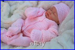 BUTTERFLY BABIES REBORN BABY GIRL DOLL PINK KNITTED SPANISH OUT FIT s016