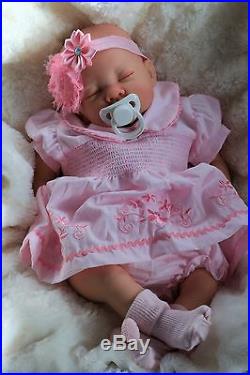 Butterfly Babies Stunning Reborn Baby Girl Doll Sofia Pink Smocked Spanish Dress