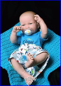 Baby Boy Doll 17 Inches Berenguer clothes Newborn Reborn Soft Vinyl Real Life