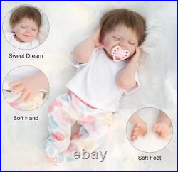 Baby Dolls Lifelike Full Silicone Vinyl Reborn Sleeping 18 In Girl Rooted Hair