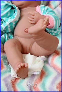 Baby Girl Realistic 17 Preemie Lifelike Reborn Doll Vinyl Silicone Real Newborn Baby Girl Realistic 17 Preemie Lifelike Reborn Doll Vinyl Silicone Real Newborn