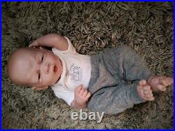 Baby Real Boy Reborn Doll Preemie Berenguer 15 Newborn Soft Vinyl and car seats