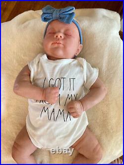 Beautiful Lifelike Hand Painted Reborn Vinyl Baby Doll 18 Rooted Lashes