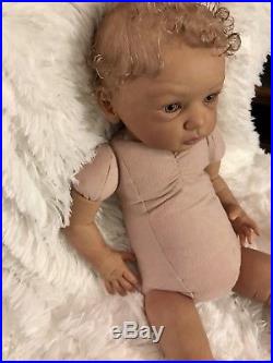Biracial Tan ethnic Girl reborn Baby Doll Maike sculpt OOAK Gudrun Legler
