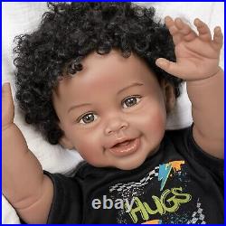 Black Reborn Toddler Doll 22 Chunky Baby Rooted Hair African American Doll New