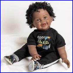 Black Reborn Toddler Doll 22 Chunky Baby Rooted Hair African American Doll New Black Reborn Toddler Doll 22 Chunky Baby Rooted Hair African American Doll New