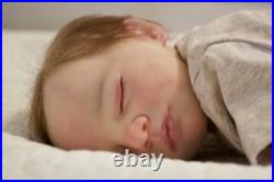 Bountiful baby Realborn Jaxson Asleep Hand Painted Rooted Mohair with COA