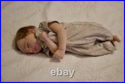 Bountiful baby Realborn Jaxson Asleep Hand Painted Rooted Mohair with COA