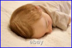Bountiful baby Realborn Jaxson Asleep Hand Painted Rooted Mohair with COA