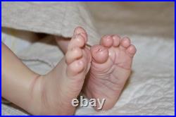 Bountiful baby Realborn Jaxson Asleep Hand Painted Rooted Mohair with COA