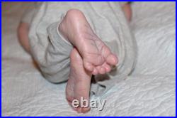 Bountiful baby Realborn Jaxson Asleep Hand Painted Rooted Mohair with COA