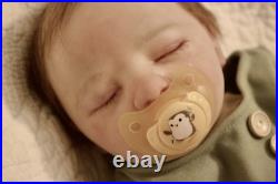 Bountiful baby Realborn Jaxson Asleep Hand Painted Rooted Mohair with COA
