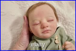 Bountiful baby Realborn Jaxson Asleep Hand Painted Rooted Mohair with COA