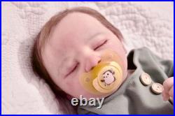 Bountiful baby Realborn Jaxson Asleep Hand Painted Rooted Mohair with COA