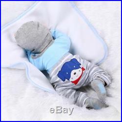 Boy Doll Baby Lifelike 22 Handmade Newborn Reborn Vinyl Clothes Silicone Blue