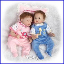 Boy-girl Twins Handmade Baby Doll Silicone Vinyl Reborn Newborn Dolls + Clothes