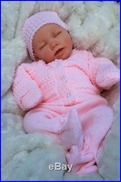 Butterfly Babies Reborn Baby Girl Doll Pink Knitted Spanish Outfit E112