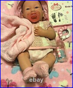 CLASSY BABY GIRL! Berenguer Life Like Reborn Preemie Pacifier Doll + Extras