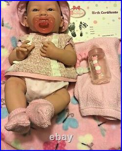 CLASSY BABY GIRL! Berenguer Life Like Reborn Preemie Pacifier Doll + Extras