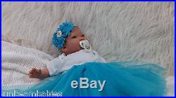 Clearance Sale Blue Eyed Reborn Realistic Fake Baby Girl Doll Free Baby Bottle