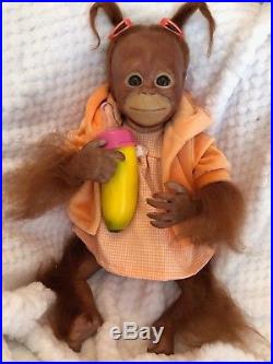 Cherish Dolls Reborn Baby Bindi Girl Boy Orangutan Monkey Lifelike Rooted Hair