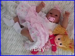 Chunky Big Child`s Reborn Brown Eyed Baby Doll Soft Silicone Vinyl Sunbeambabies