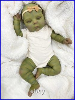 Cokela 19in New Green Skin Reborn Baby Dolls Full Body Soft Xmas Gift for Kids
