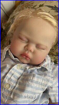 Collectible reborn doll Pickle Weighted Baby Toddler Jointed Lifelike Rooted