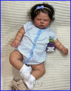 Customized 25inch Reborn Dolls Baby Pickle With Hand-Rooted Hair Dark Skin Doll