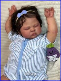 Customized 25inch Reborn Dolls Baby Pickle With Hand-Rooted Hair Dark Skin Doll