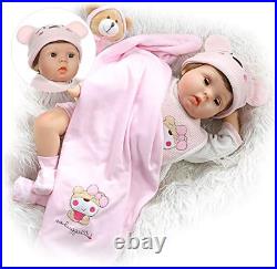 Cute Reborn Baby Girls Dolls Blinking Eyes Soft Vinyl Silicone 22 Inch Newbor