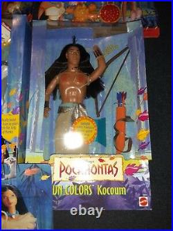 Disney Vintage 90s Mattel Pocahontas Braided Beauty John Smith Kocoum dolls lot