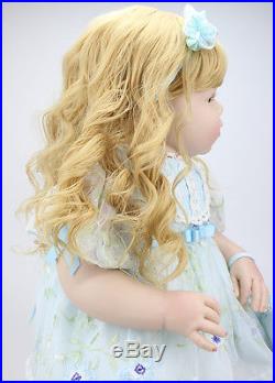 Doll 70cm Reborn Toddler Lifelike Princess Girl Vinyl Long Hair Baby Cute Gift