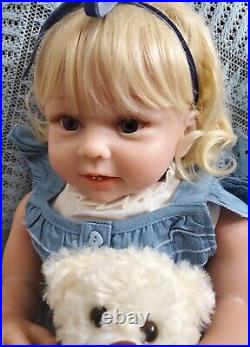 Elsie Reborn Blonde Toddler Baby Doll Cloth Body Handmade Realistic +toy & Story