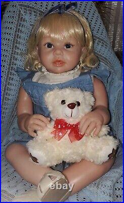 Elsie Reborn Blonde Toddler Baby Doll Cloth Body Handmade Realistic +toy & Story