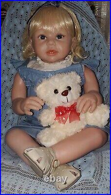 Elsie Reborn Blonde Toddler Baby Doll Cloth Body Handmade Realistic +toy & Story