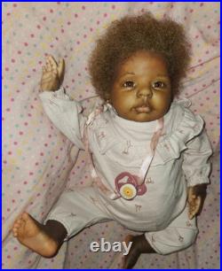 Ethnic 20 Reborn with Human Afro Hair Lifelike Baby Doll